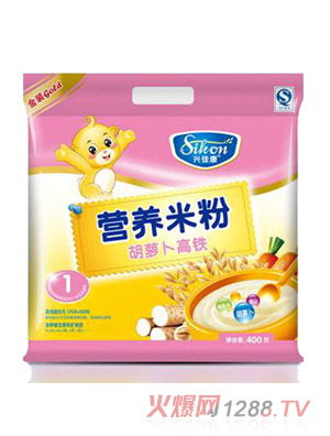 兴佳康400g袋装胡萝卜高铁米粉1段