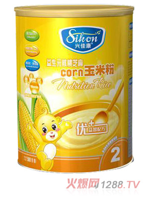 兴佳康听装益生元核桃芝麻米粉2段