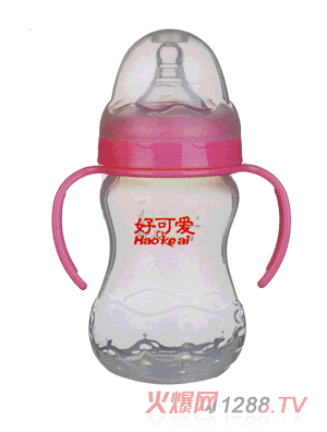 好可爱宽口吸管手柄葫芦奶瓶