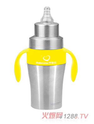 孖宝乐不锈钢奶瓶黄色260ml