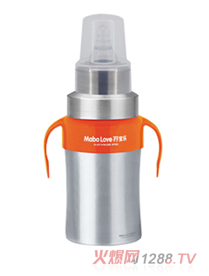 孖宝乐D型不锈钢奶瓶橘黄260ml