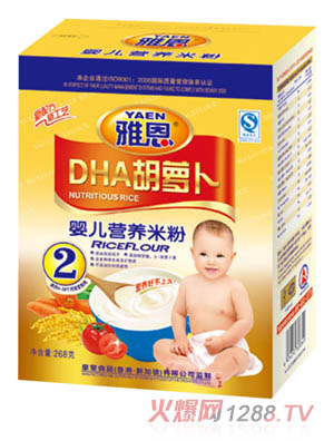雅恩DHA胡萝卜yinge营养米粉268g