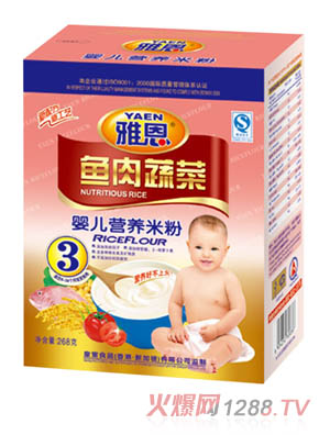 雅恩鱼肉蔬菜yinge营养米粉268g