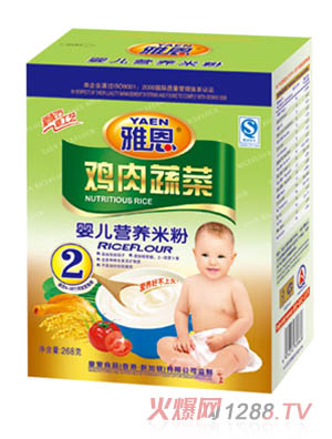 雅恩鸡肉蔬菜yinge营养米粉268g