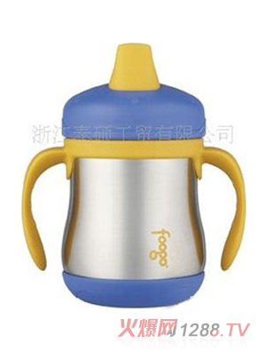 tyeso优质不锈钢双层真空保温奶瓶黄色