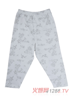 卓儿全棉精梳单面印花长裤