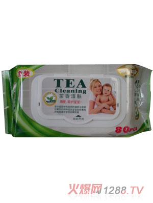 愛(ài)嬰樂(lè )茶香潔膚濕巾80片