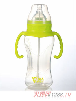 VNA绿盾330ml宽口菱形双耳自动PP奶瓶