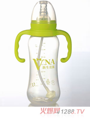 VNA绿盾240ml圆弧双耳自动PP奶瓶