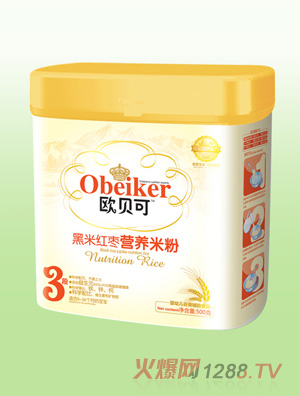 欧贝可米粉桶装-黑米红枣3