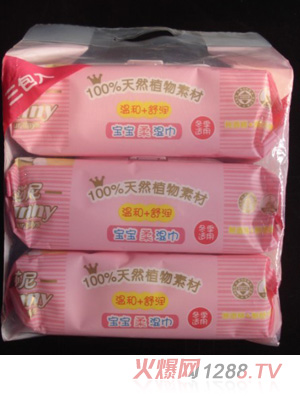 莎尼三聯(lián)包寶寶柔濕巾