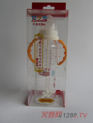 贝之享240ml晶钻玻璃自动魔术防账气标准奶瓶