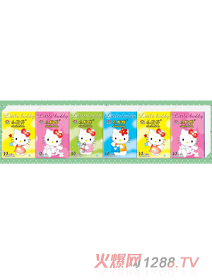小伙伴五彩猫面巾纸