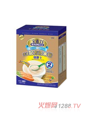 宝素力金装胡萝卜奶米粉2段