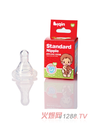 丽亲握把大宽口扁嘴奶瓶(带奶粉盒)240ml-8oz