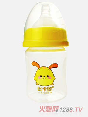 比卡諾寬口徑弧形自動(dòng)握把PP奶瓶210ml