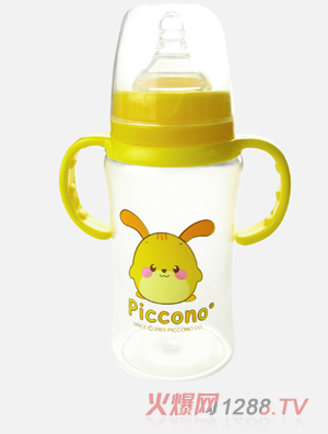 比卡諾寬口徑弧形自動(dòng)PP奶瓶300ml