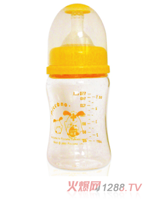 比卡諾寬口徑葫蘆晶鉆厚玻璃奶瓶120ml