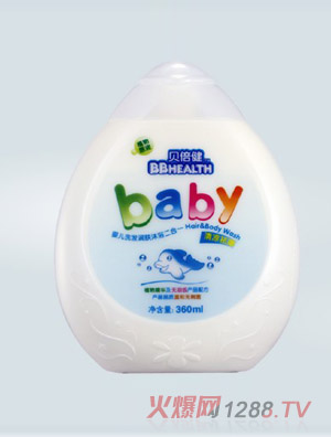 贝倍健婴儿清凉祛痱洗发润肤沐浴二合一360ml