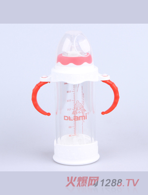 多拉咪玻璃奶瓶红色180ml