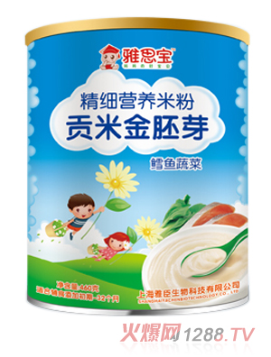 雅思寶鱈魚(yú)蔬菜貢米金胚芽營(yíng)養米粉罐裝