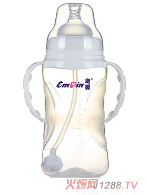 皇婴宽口PP适指自动大奶瓶240ml白色