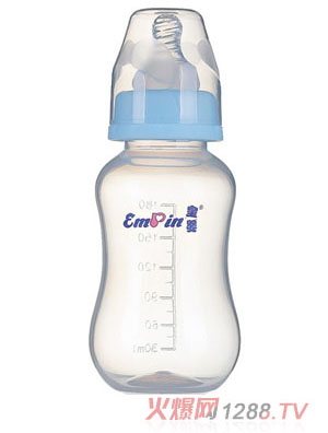 皇婴宽口PP圆弧自动小奶瓶240ml蓝色