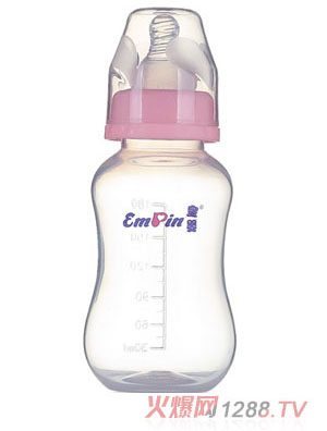 皇婴标口PP圆弧自动小奶瓶120ml粉色
