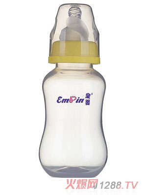皇婴标口PP圆弧自动大奶瓶240ml黄色