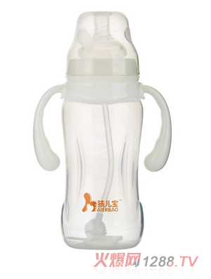 孩儿宝白色宽口防滑PP奶瓶280ml