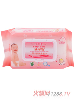 施尔洁婴儿护肤柔湿巾80抽带盖