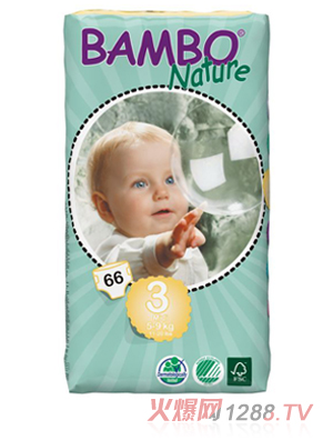BAMBO Nature婴儿纸尿裤S码66片