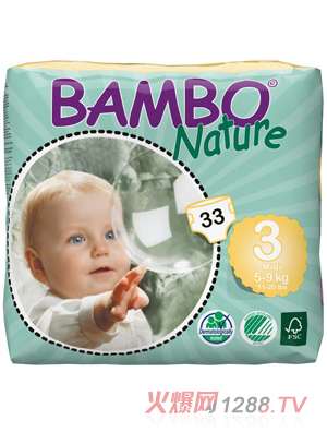 BAMBO Nature婴儿纸尿裤S码33片