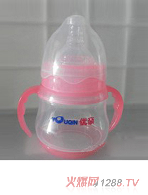U亲PP红色婴儿奶瓶240ml