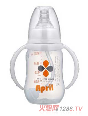 爱普丽标口弧形pp奶瓶120ml（白）