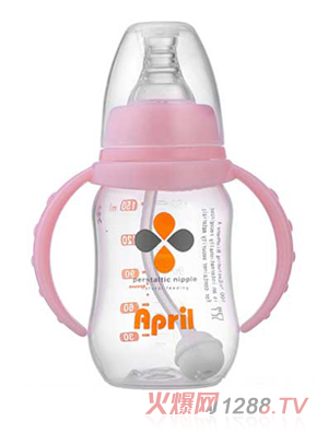 爱普丽标口弧形pp奶瓶120ml（粉）