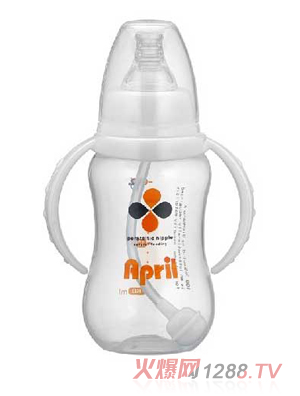 爱普丽标口弧形pp奶瓶180ml（白）