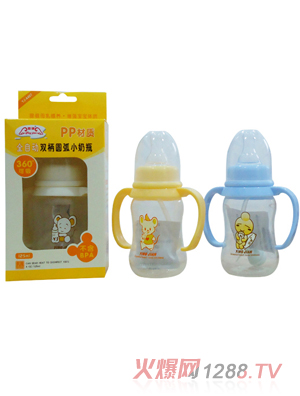 婴健PP4安全自动双柄小圆弧奶瓶