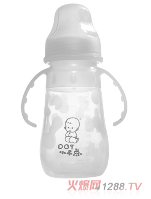 小不点牛妈妈系列宽口径带手柄硅胶奶瓶