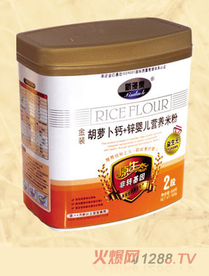 新多乐胡萝卜钙+锌婴儿营养米粉2段