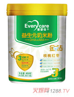 愛(ài)嬰佳3段核桃紅棗(塑罐)奶米粉
