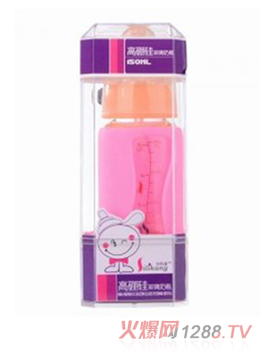 矽利康无手柄标口玻璃奶瓶150ml