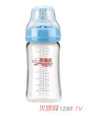 圣逸親寬口晶鉆玻璃奶瓶240ml（矮）