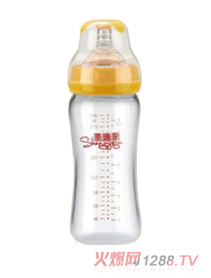 圣逸親寬口晶鉆玻璃奶瓶240ml（高）