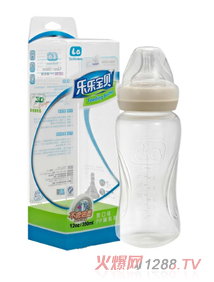 乐乐宝贝宽口pp哺乳期奶瓶350ml