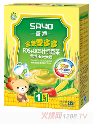 善渔金装爱多多什锦蔬菜营养玉米米粉