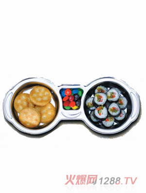 朗维儿童圆形双格抗菌餐盘