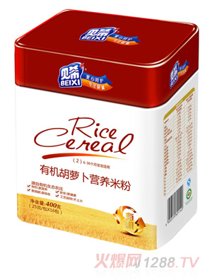 贝希有机胡萝卜营养米粉听装