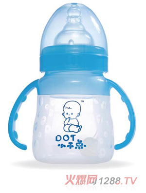 小不点yinge宽口径硅胶蓝色奶瓶140ml