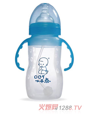 小不点yinge宽口径硅胶蓝色奶瓶240ml